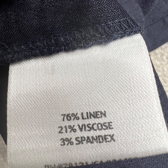 Eileen Fisher Pants Women PL Black Tapered Linen Viscose Minimalist Timeless - Picture 6 of 16